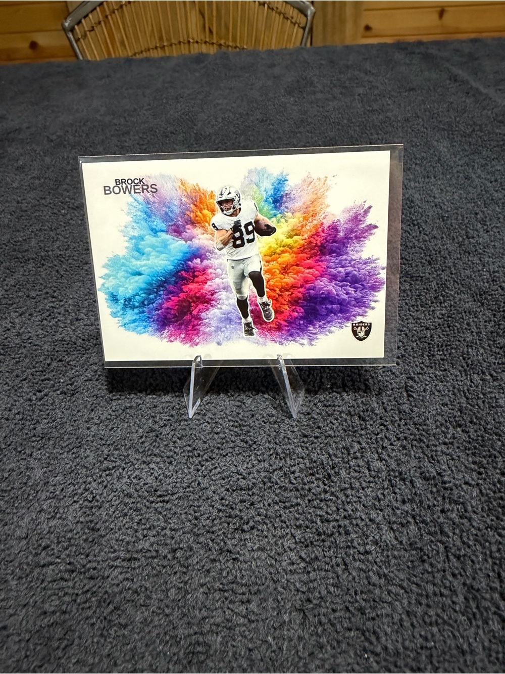 Brock Bowers Color Burst Sports Card